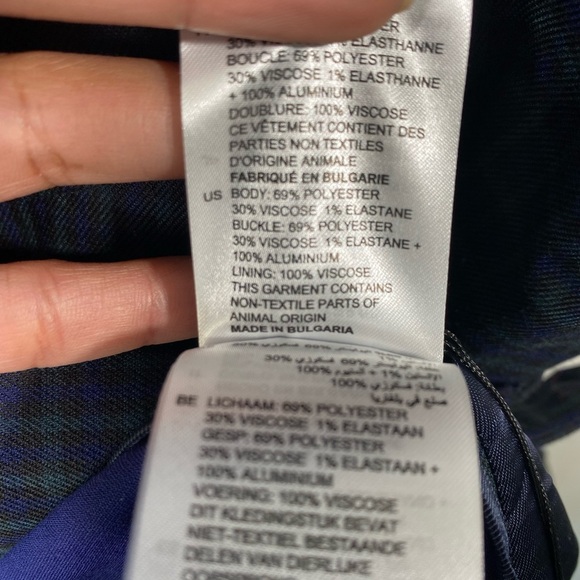 Sandro Blue Rosale Windowpane Check Woven Coat Sz 6 - Picture 13 of 16